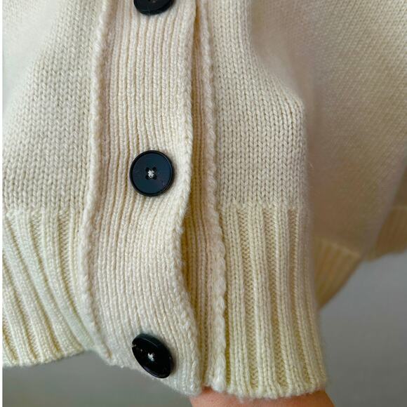 Jil Sander Cream V-Neck Button Long Sleeve Knit Sweater 40 / 8 - Picture 7 of 16